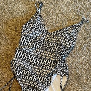 Black and white one piece swimsuit